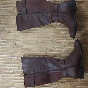 COPY - Brown faux leather knee boots (WW)